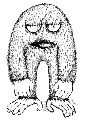 Cartoon Yeti Coloring Page